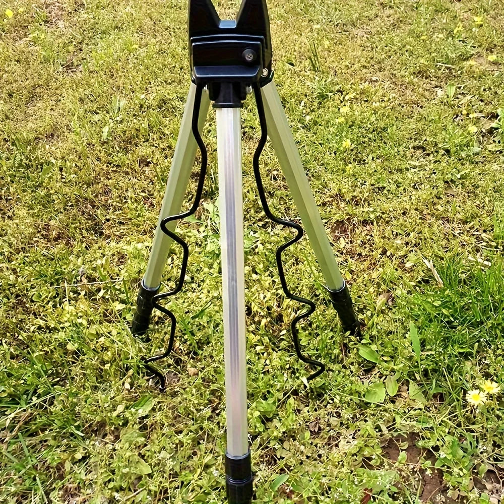 Fishing Pole Tripod Bracket, Aluminum Alloy Portable Folding Fishing Rod Tripod Stand for Outdoor