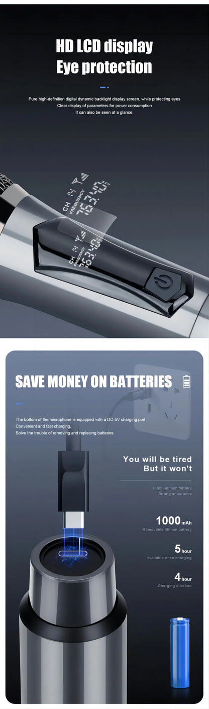 Wireless Microphone Original Professional Ultra High Frequency Heavy Duty Charging Type 4 Microphone Video Karaoke Singing