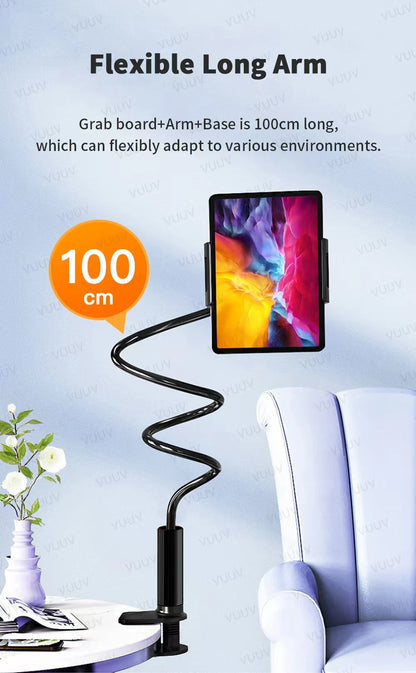 Tablet Bracket for Bed Desk Gooseneck Tablet Stand Flexible Long Arm Clamp 11 inch Tablet Holder For Smartphone Redmi Lenovo Pad