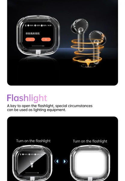 Wireless Bluetooth-compatible Earphones Air31 intelligent Touch Color LCD Screen TWS Earbuds HIFI Noise Reduction Stereo Headset