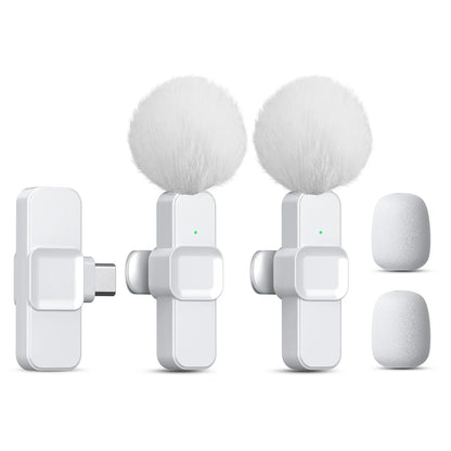 New Wireless Lavalier Microphone Portable Audio Video Recording Mini Microphone for iPhone Android PC Camera Live Gaming Phone