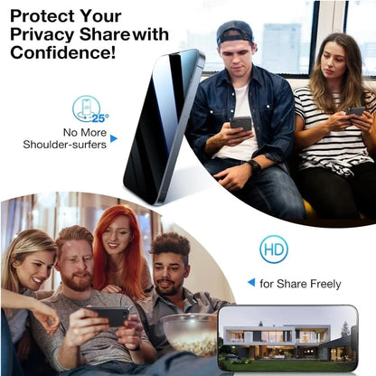 Full Cover Anti-Spy Screen Protector For iPhone 11 12 13 14 15 16 17Pro Max Privacy Protection Glass For iPhone 14 15 16 Plus