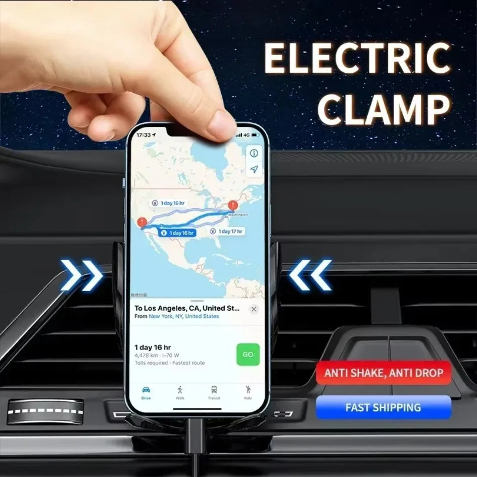 Wireless Car Phone Holder Universal navigation Clip Sensing Open Close Navigation Mount Wireless Charging Automobile Accessori