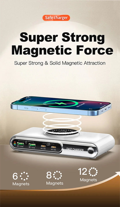 New 72W Multifunction Charger Wireless Charger 4-Port PD+QC USB Type-C Quick Charger Home Travel Office Convenient