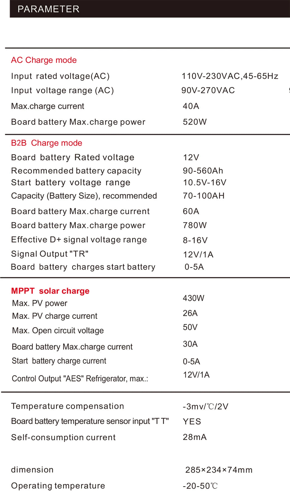 12v charger dc to dc booster 60a mppt Solar controller 30A AC 40A Charger for 12V battery  Rv yacht charger