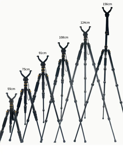 Aluminum Portable Outdoor Tripod Universal Retractable Quick-release Tripod Hunting Camping Bracket w/ V-shaped Head Accessories