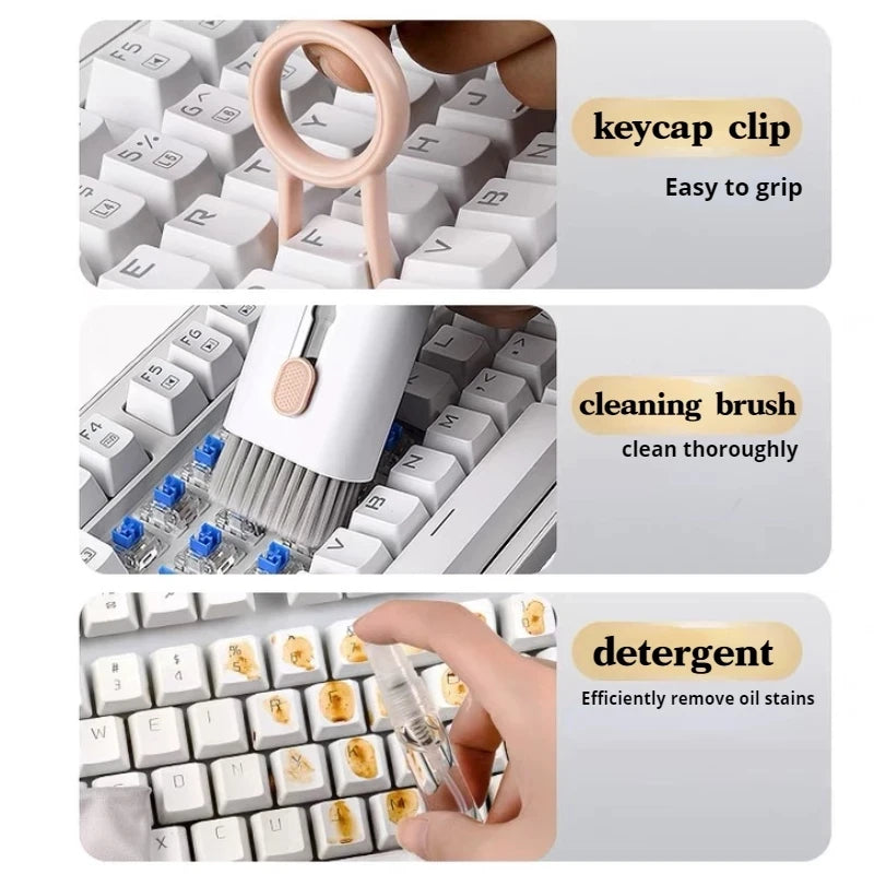 7-in-1 Keyboard Cleaning Kits Airpods Cleaner Headset Cleaner Pen Laptop Screen Cleaning Bluetooth Earphones Cleaning Kit