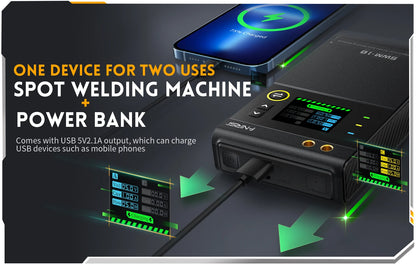 FNIRSI SWM-10 Precision DIY Assembly Device for 18650 Battery Packs, 5000mAh Built-in Power, Handles 0.25mm Material