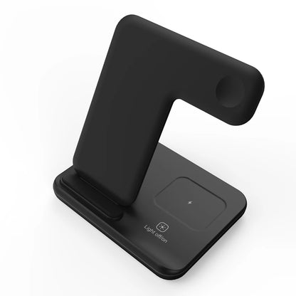 Wireless Charger Stand 3in1 Fast Charging With Led Lamp For iWatch 10 9 8 7 6 5 iPhone 16 15 14 13 12 11 X Airpods 4 3 Pro