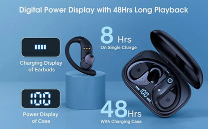 Bluetooth Earphones Wireless Earbuds with Wireless Charging Case  Stereo Sound Headphones Built-in Mic in-Ear Headsets Deep Bass