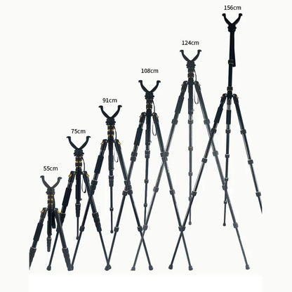 Aluminum Portable Outdoor Tripod Universal Retractable Quick-release Tripod Hunting Camping Bracket w/ V-shaped Head Accessories
