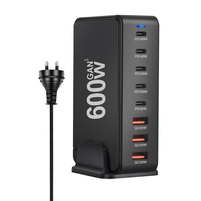 600W Desktop Charging Station USB C 8 Ports Fast Charger for Multiple Devices with 5 USB-C + 3 USB-A Chargers PD PPS 140 W
