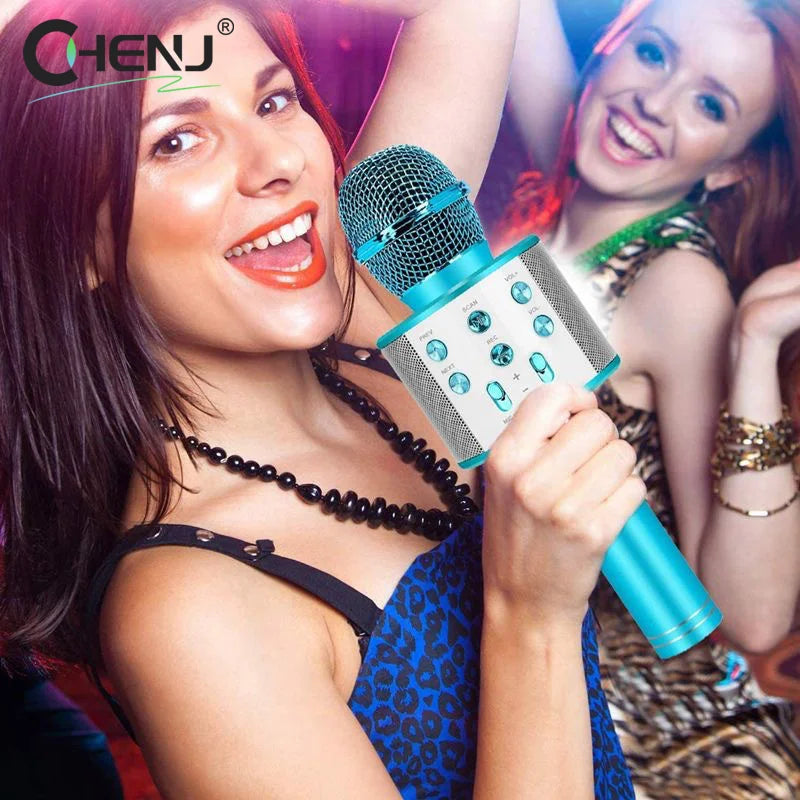 Microphone Karaoke Wireless For Cell Mobile Phone Do Singing Bluetooth Condenser Mikrofon Blutooth Smartphone Micro DJ Audio