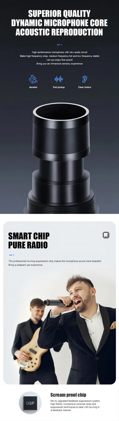 Wireless Microphone Original Professional Ultra High Frequency Heavy Duty Charging Type 4 Microphone Video Karaoke Singing