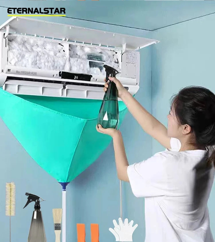 Air Conditioning Cleaning Kit Air Coditioning Cleaning Cover Leak-proof Cover Full with Water Pipe Disassembly-free Clean Tools