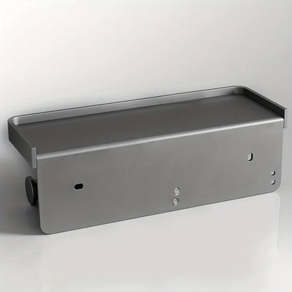 Aluminum Alloy Wall-Mounted Toilet Paper Holder with Shelf - Smallenterprised 