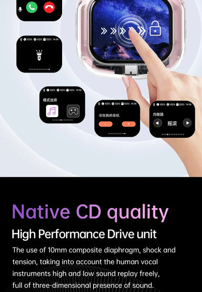 Wireless Bluetooth-compatible Earphones Air31 intelligent Touch Color LCD Screen TWS Earbuds HIFI Noise Reduction Stereo Headset