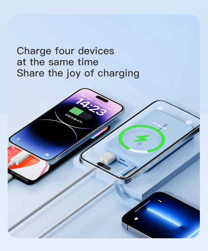 10000mAh Original Powerbank With Cable Magnetic Power Bank Wireless Fast Charger For iPhone Backup Battery For Magsafe with Gift