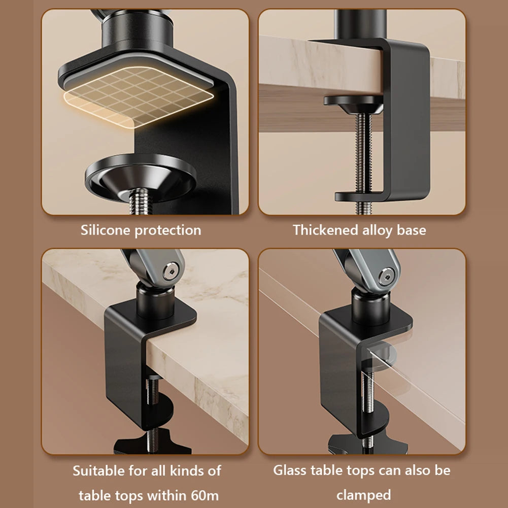 Foldable Bed/Desk Arm Mount Tablet Holder 360° Rotation Adjustable Aluminum Alloy Tablet Stand for IPad iPhone 4-12.9Inch Device