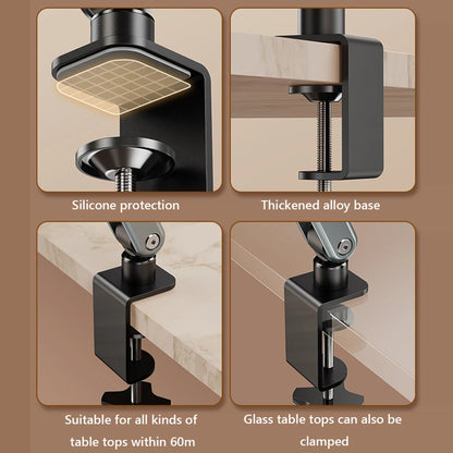 Foldable Bed/Desk Arm Mount Tablet Holder 360° Rotation Adjustable Aluminum Alloy Tablet Stand for IPad iPhone 4-12.9Inch Device