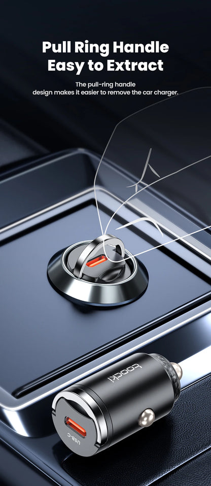 45W Dual USB A Type C Car Charger Metal Auto PD Charger Adapter Fast Charging USB C Charger For CellPhone in Car For iPhone 13