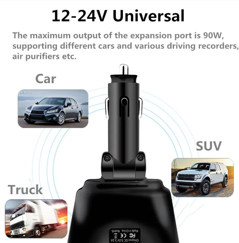 Car Charger 3.1A Dual USB Car Quick Charging Adapter For iPhone 13 12 11 Xiaomi Huawei Phones 2 Port LED Display Car USB Charger