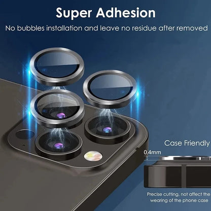 3-2PCS Camera Lens Protector For iPhone 16 Pro Max 16Pro 16Plus  Metal Ring Protector Glass For iPhone 14 15 Plus Camera Lens