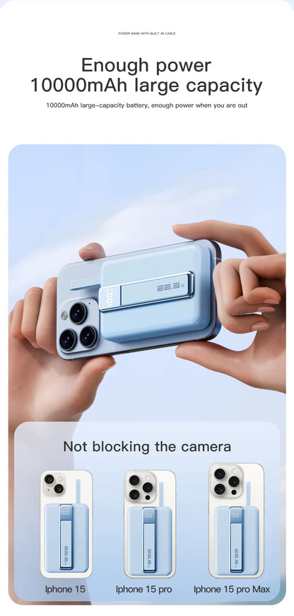 10000mAh Original Powerbank With Cable Magnetic Power Bank Wireless Fast Charger For iPhone Backup Battery For Magsafe with Gift