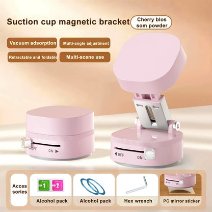 Magnetic Mount Magnetic 360 Rotation Foldable Phone Holder Foldable Vacuum Double-sided Magnetic Holder For Cell Phone