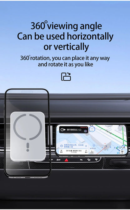 15W Magnetic Car Wireless Charger & Phone Holder - Smallenterprised 