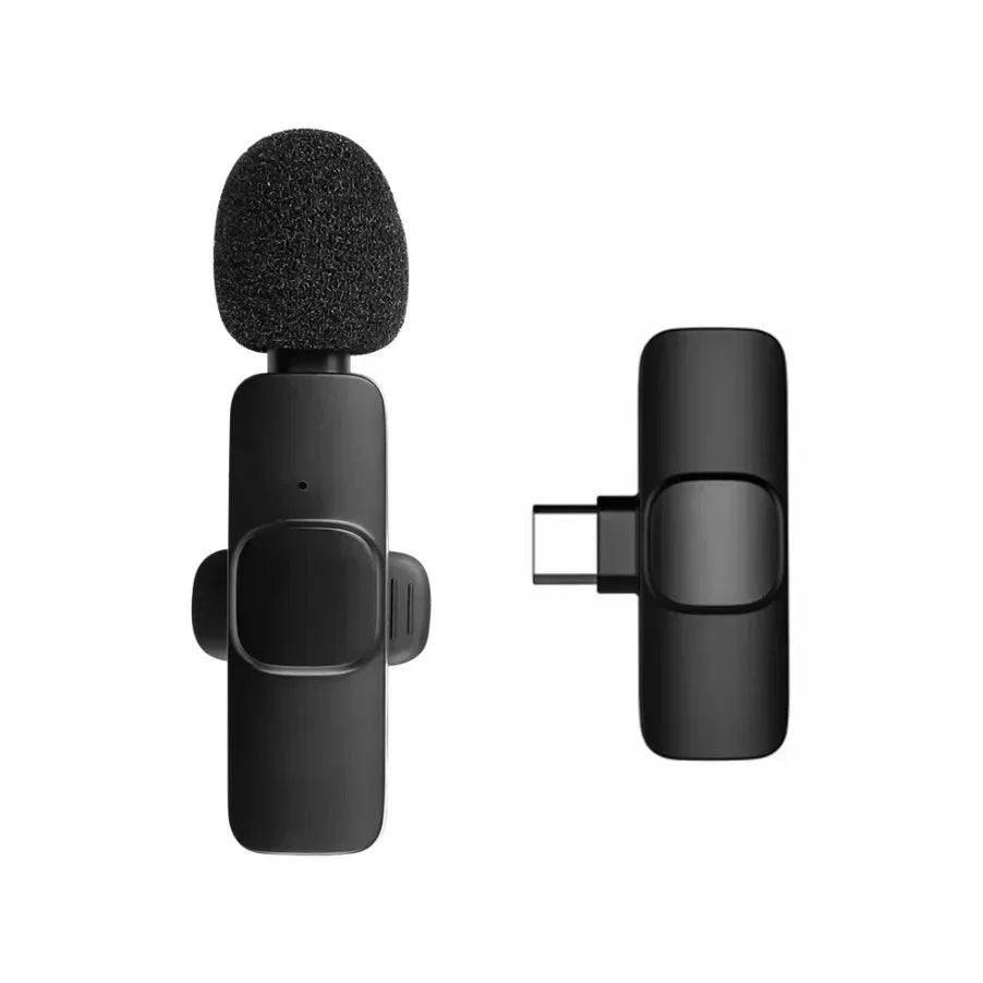 Portable Wireless Lavalier Microphone Audio Video Recording Mini Mic For iPhone Android Live Broadcast Gaming Phone With Receive