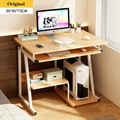 Laptop Standing Desk Computer Desk for Small Spaces Writing Table with Stand Keyboard Tray Monitor Storage for Home Office Table