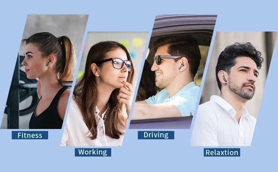 Wireless Earphones with Bluetooth 5.3, Quad-Mic Call Noise Reduction ENC, 50H Playtimes Wireless Earbuds Bluetooth Headphones