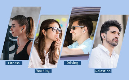 Wireless Earphones with Bluetooth 5.3, Quad-Mic Call Noise Reduction ENC, 50H Playtimes Wireless Earbuds Bluetooth Headphones