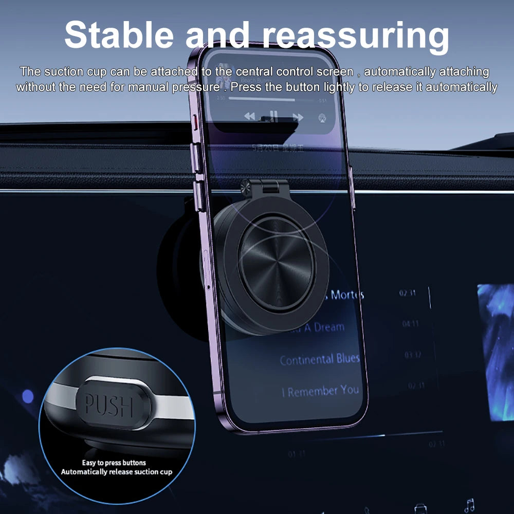 360°rotatable Car Magnetic Holder Intelligent Vacuum Adsorption Phone Holder Car Mount Windshield Magnetic Car Stable Holder