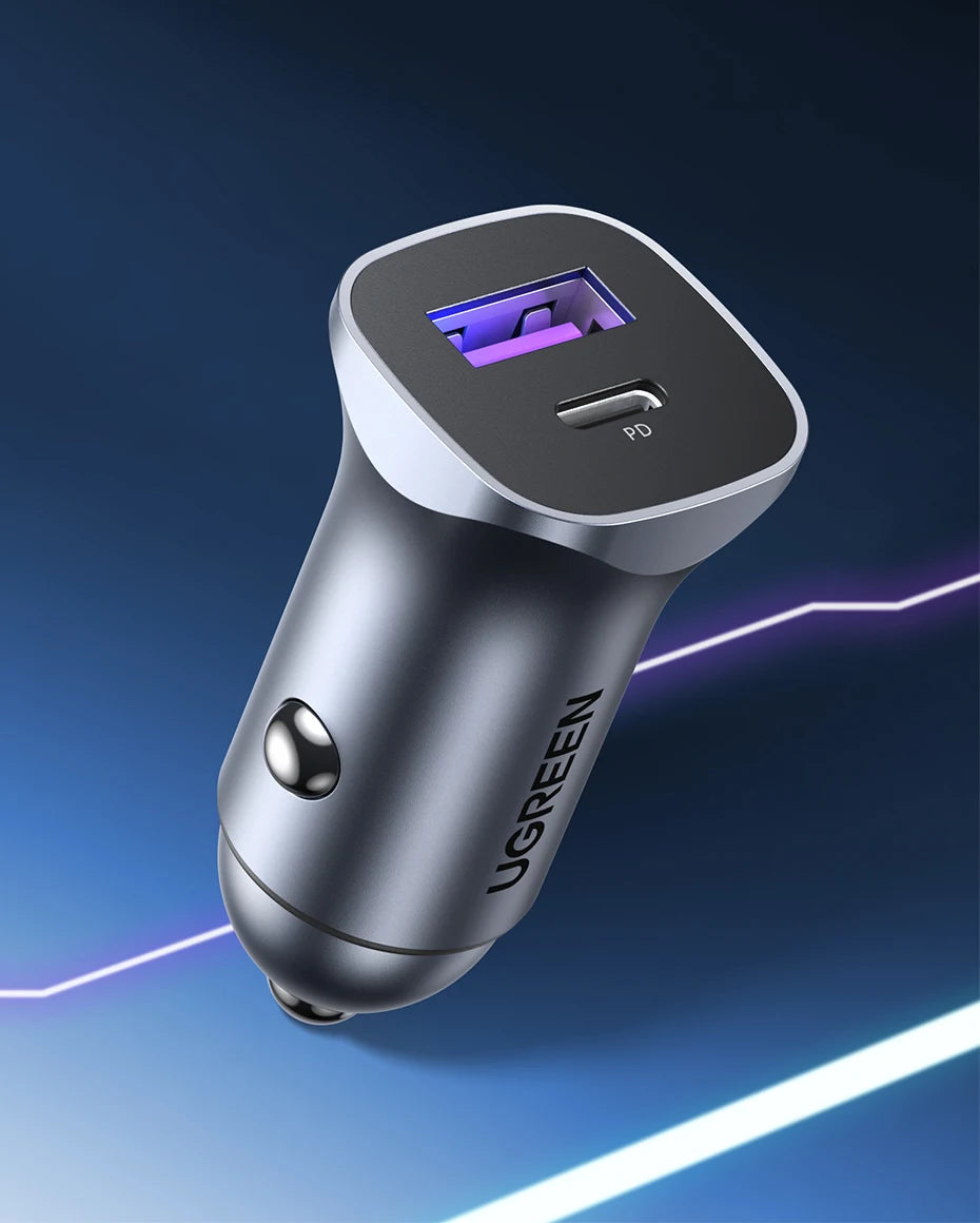 UGREEN Car Charger Type C Fast USB Charger for iPhone 15 14 13 Xiaomi Car Charging Quick 4.0 3.0 Charge Mobile Phone PD Charger