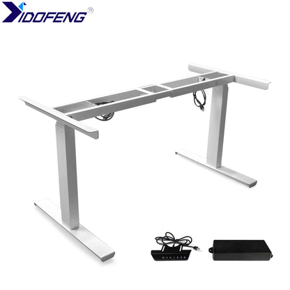 Black or White Electric Stand Up Desk Two/Three Sections Electric Dual Motor Height Adjustable Table Lifting Desk Frame