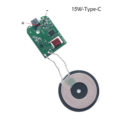 10W 15W 20W High Power Wireless Charger Transmitter Module Type C Micro USB + Coil QC/PD/QI Standard Fast Charging Circuit Board