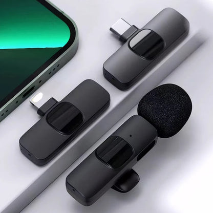 Video Record Microphone Noise Canceling Mini Microphone System 2.4G Intelligent Microphone for iPhone Computer Tablet Camera