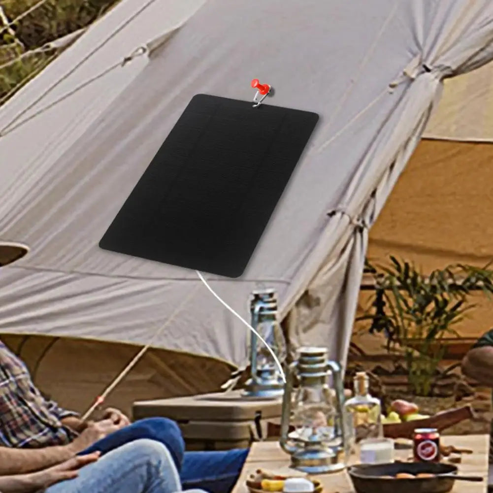 Solar Panel Charger High Conversion USB Output Universal Portable Foldable 7W/5V Phone Fan Solar Charger for Camping Hiking