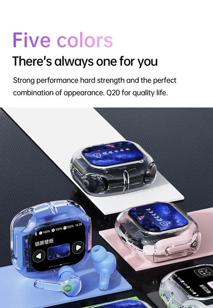 Wireless Bluetooth-compatible Earphones Air31 intelligent Touch Color LCD Screen TWS Earbuds HIFI Noise Reduction Stereo Headset