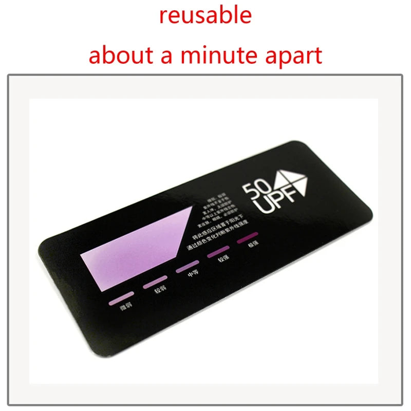 Professional UV Test Card UPF50+ Test Card Premium UVB Test Card UV Sanitizer Test Strips Outdoor Sunshine Testing Card F0T6