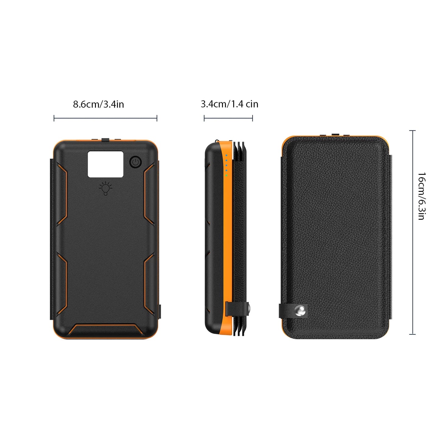 New Portable Solar Power Bank 20000mAh Large Capacity Charger Compatible with IOS Android USB-A And USB-C Fast Charging outdoor