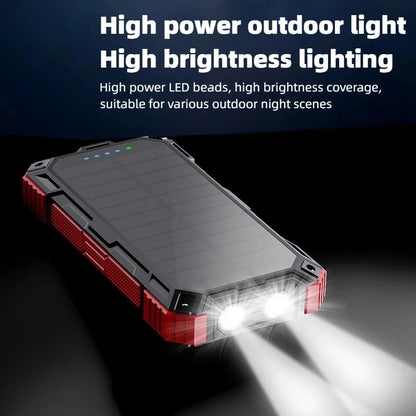 Solar Power Bank Wireless 200000mAh Large Capacity Fast Charging External Battery Outdoor Survival Emergency Equipment