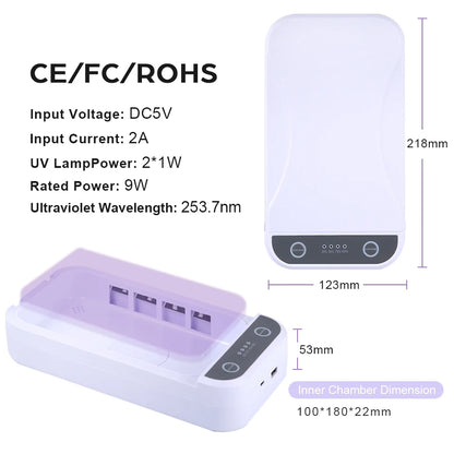 UV Light Sanitizer Box Tweezers/Phone/Baby care sterilizer Portable UVC Disinfectant Aroma Function for Eyelash Extension Tool