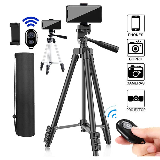 100cm Phone Tripod Stand with Bluetooth Remote - Smallenterprised 