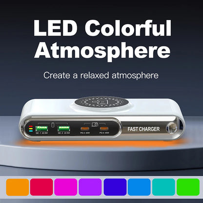 New 72W Multifunction Charger Wireless Charger 4-Port PD+QC USB Type-C Quick Charger Home Travel Office Convenient