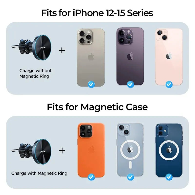 Joyroom Magnetic Car Phone Mount Wireless Fast Car Charger for iPhone Holder 15W Magnetic Car Phone Holder Mount Wireless