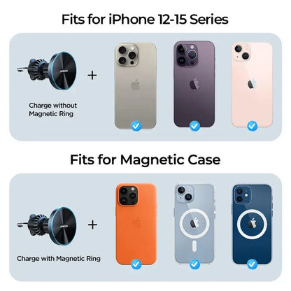 Joyroom Magnetic Car Phone Mount Wireless Fast Car Charger for iPhone Holder 15W Magnetic Car Phone Holder Mount Wireless