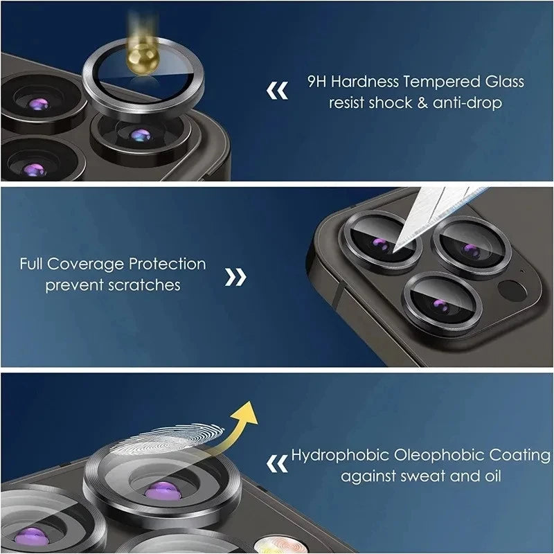 3Pcs Camera Lens Glass Protector For iPhone 11 12 13 14 15 16 Pro Max 12 13 Mini Protective Glass For iPhone 14 15 16 Plus